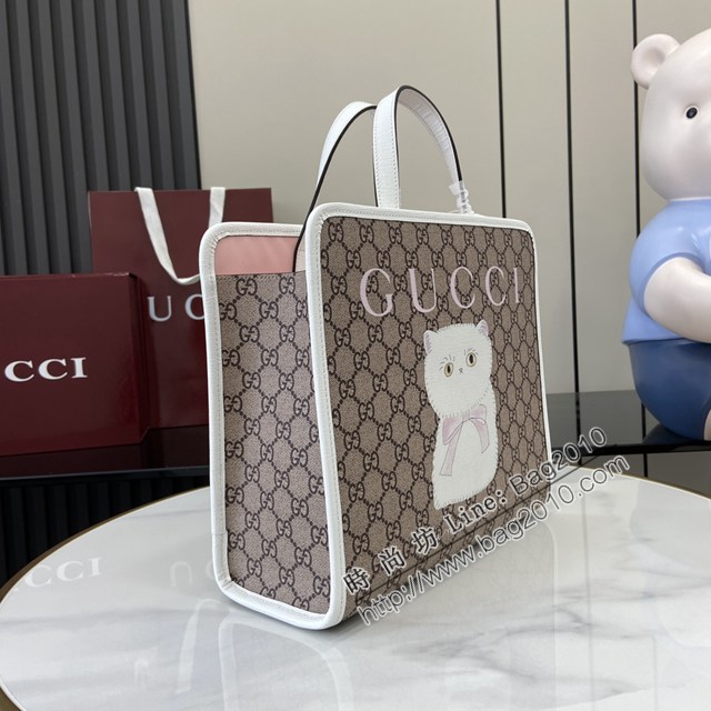 Gucci專櫃古馳2025早春兒童系列最新款動物印花手提托特包 jh2898型號：605614